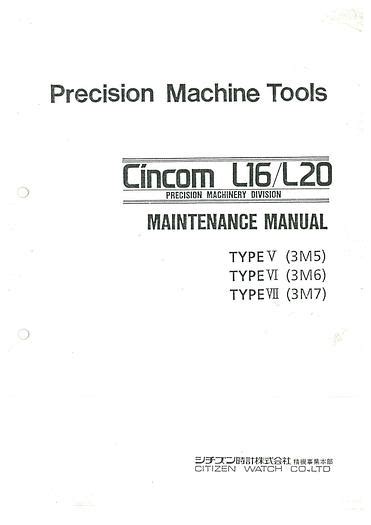 Need Help! Old Cincom L16, Quick start guide for programming 